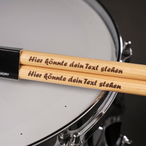 Personalized drumsticks with text engraving